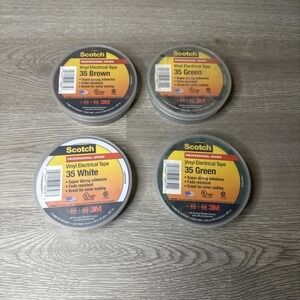 (3) NEW Rolls 3M Scotch 35 Electrical Tape Lot Of 4- 3/4" x 66' x 7 mil - USA